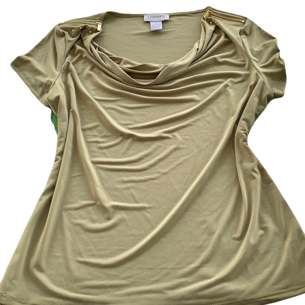Trendy Stretch zipper shoulder top